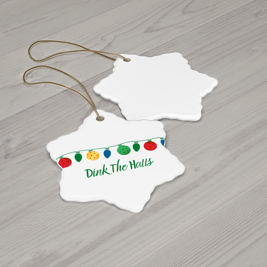 Dink the Halls Pickleball Snowflake Ornament