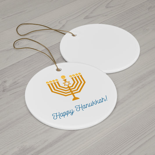 Happy Hanukkah Pickleball Ornament
