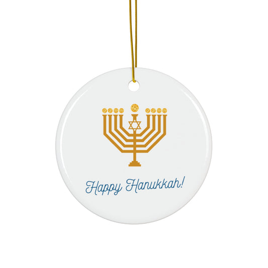 Happy Hanukkah Pickleball Ornament